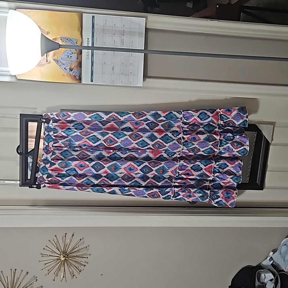 Long multi color skirt size large